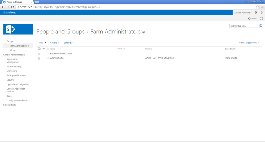 Add Service Account as Farm Administrator 2